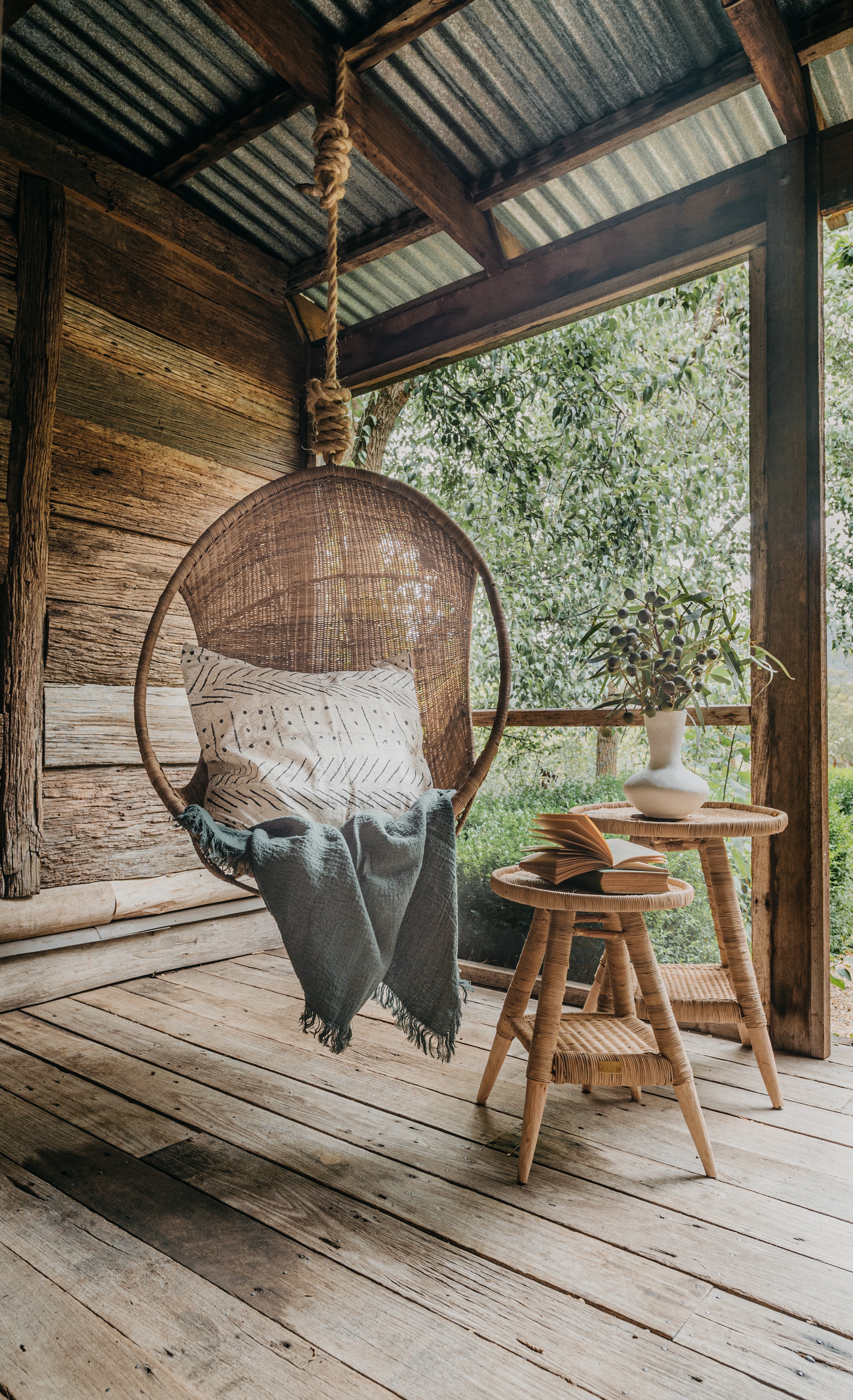 Hanging Pod Woven Cane Chair