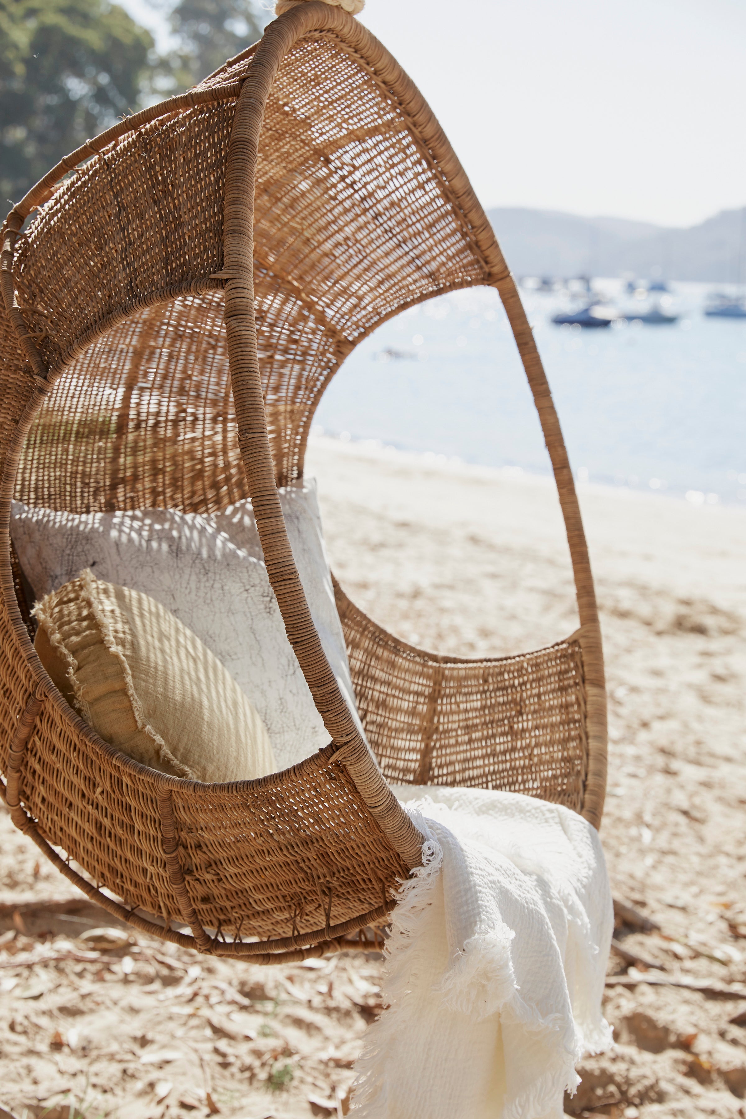 Hanging Pod Woven Cane Chair