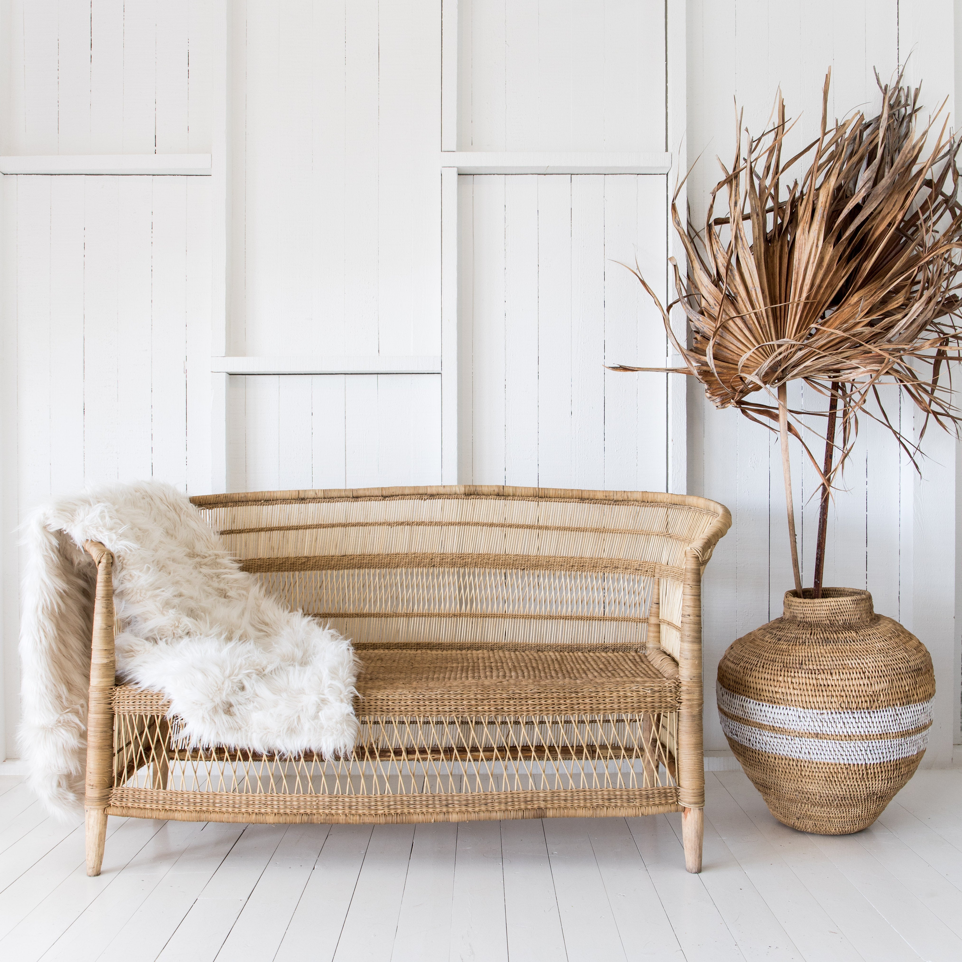 Traditional 3-seater Malawi Cane Chair