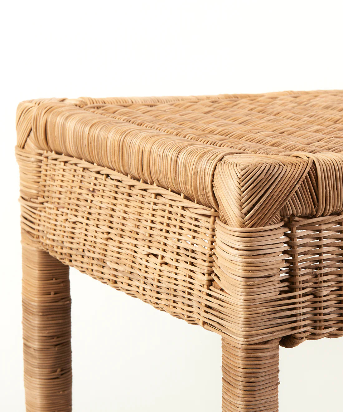 Classic Woven Cane Console Table